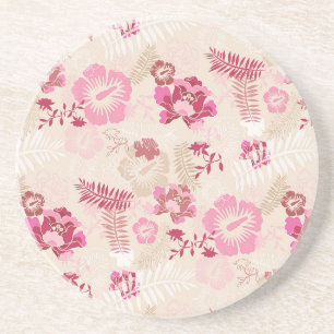 Cute pink modern flowers pattern High-Top sneakers Coaster