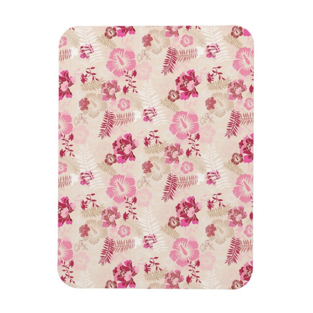 Cute pink modern flowers pattern High-Top sneakers Magnet (Vertical)