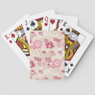 Cute pink modern flowers pattern High-Top sneakers Playing Cards