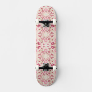 Cute pink modern flowers pattern High-Top sneakers Skateboard