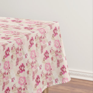 Cute pink modern flowers pattern High-Top sneakers Tablecloth
