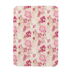 Cute pink modern flowers pattern magnet
