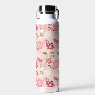 Cute pink modern flowers pattern water bottle