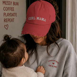 Cute Pink Mom Hat for Mothers of Daughters