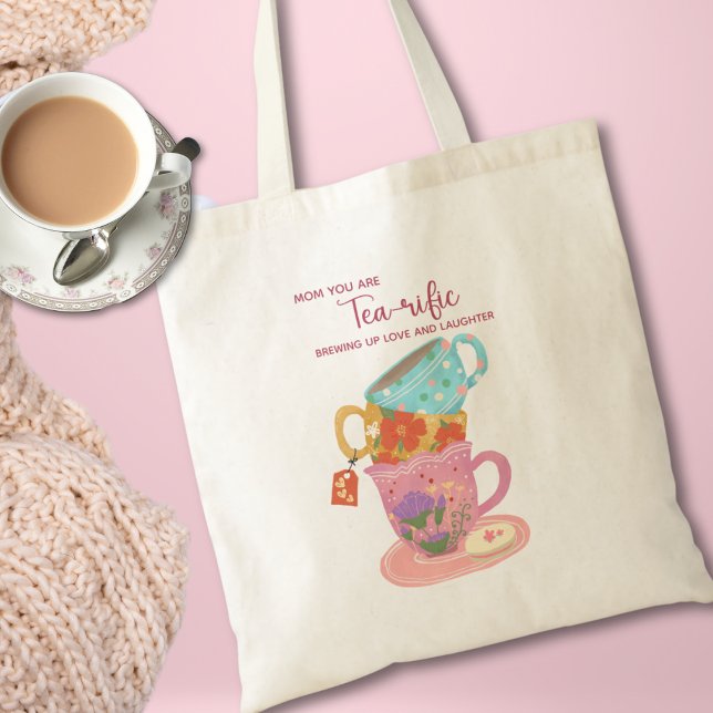 Cute Pink Mom You Are Tea-rific  Tote Bag (Creator Uploaded)