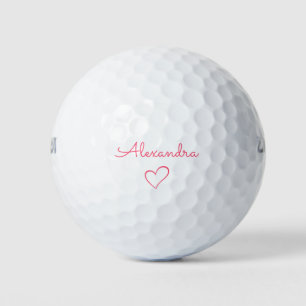 Cute Pink Name Custom Golf Balls