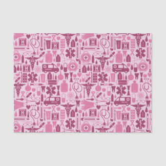 Cute Pink Nurse Doctor Pattern Tissue Paper