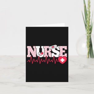 Cute Pink Nurse Heartbeat Nursing  Card