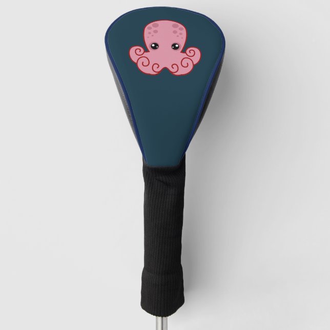 Cute Pink Octopus Golf Head Cover (Front)