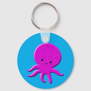 Cute Pink Octopus Keychain
