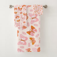 Cute Pink Orange Boho Butterfly Pattern