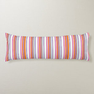 Cute pink orange stripes body pillow