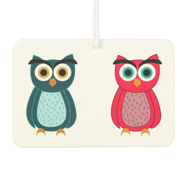 Cute Pink Owl Air Freshener (Front)