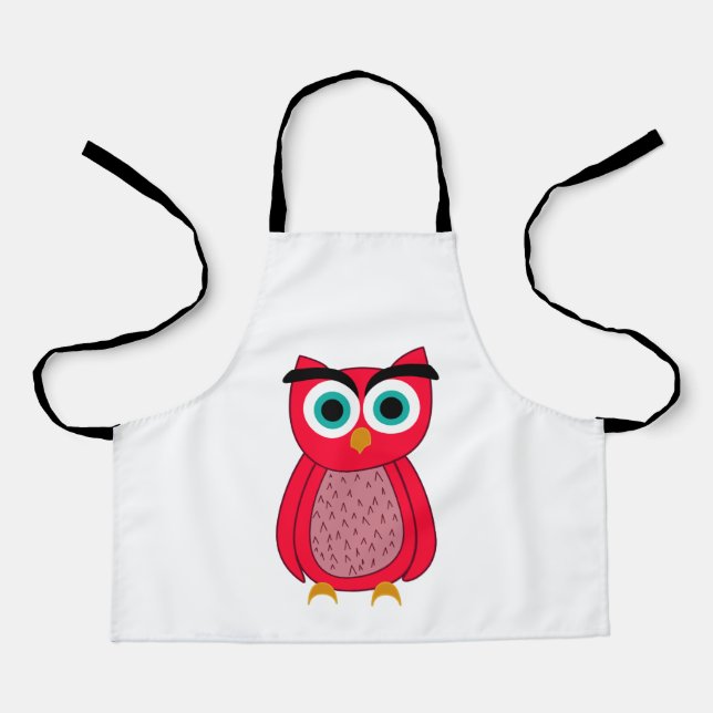 Cute Pink Owl Apron (Front)