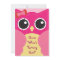 Cute Pink Owl Birthday or Baby Shower Invitation