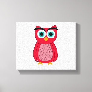 Cute Pink Owl Canvas Print