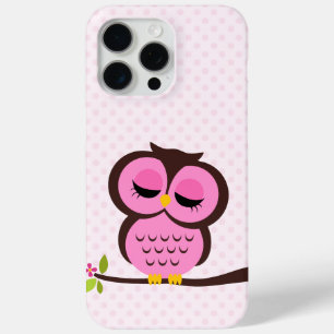 Cute Pink Owl iPhone 15 Pro Max Case