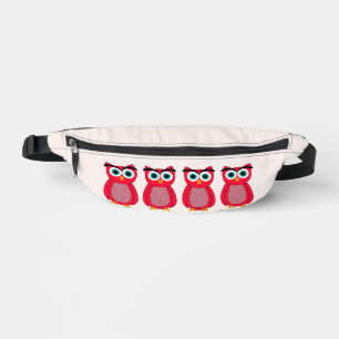 Cute Pink Owl Illustration Fanny Pack