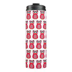 Cute Pink Owl Illustration Thermal Tumbler
