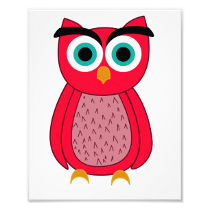 Cute Pink Owl Photo Print