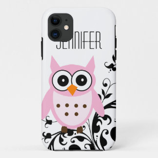 Cute Pink Owl, Your Name,  iPhone 5 Case