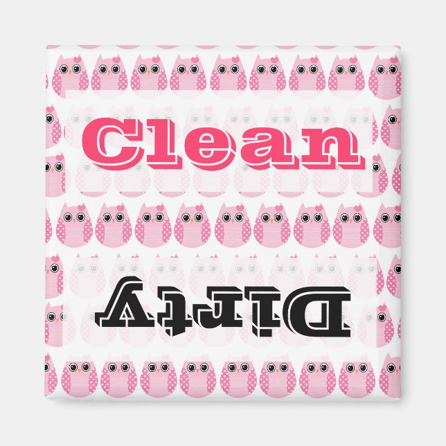 Cute Pink Owls Kitchen Decor Accessories Magnet (Front)