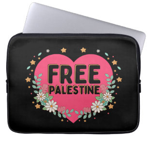cute pink Palestine heart graphic design Laptop Sleeve