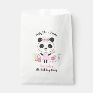Cute Pink Panda Girls Birthday Party Favour Bag
