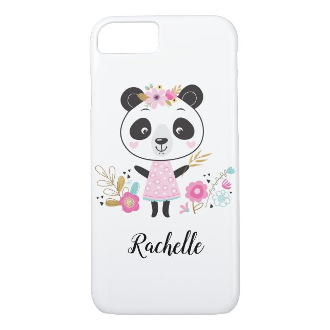 Cute Pink Panda Girly Personalized Case-Mate iPhone Case (Back)