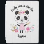 Cute Pink Panda Girly Personalized iPad Cover<br><div class="desc">A cute personalized panda themed back to school ipad case. What girl doesn't love an adorable panda with flowers? This cute ipad cover is a perfect addition to your girls fun back to school supplies. Back of planner had a gold and white polka dot pattern. Designed for you by Blackberry...</div>