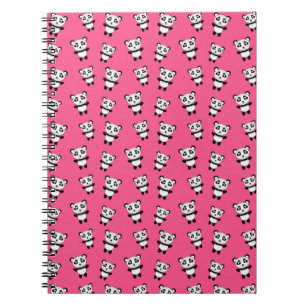 Cute pink panda pattern notebook
