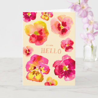 Cute Pink Pansy Bright Floral Card