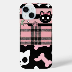 Cute Pink Pastel Goth Halloween iPhone 15 Case