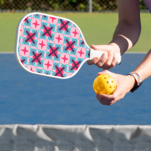 Cute Pink Pattern Pickle Ball Paddle Personalized