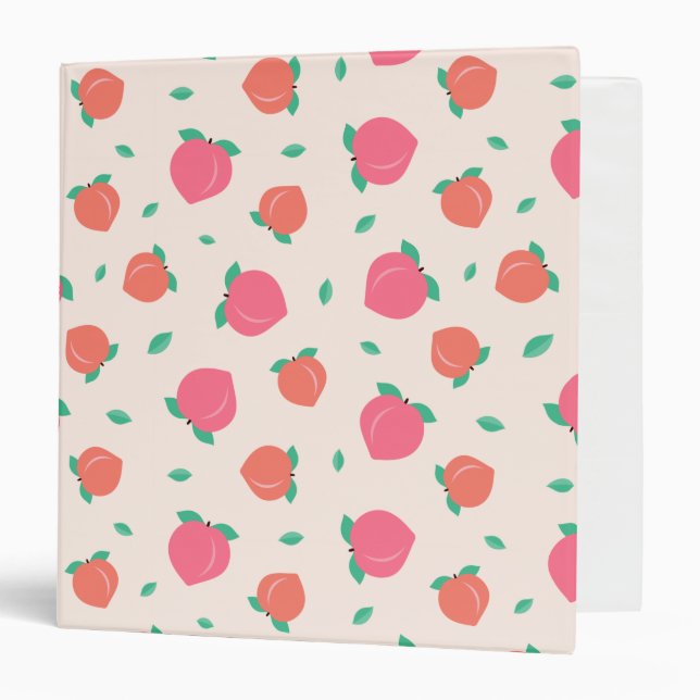 Cute Pink Peach Pattern Binder (Front/Inside)