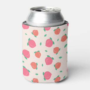 Cute Pink Peach Pattern Can Cooler