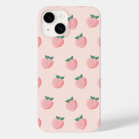 Cute Pink Peach Pattern iPhone 14 Case - Matte Fin