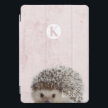 Cute Pink Peek-a-Boo Baby Hedgehog Monogram iPad Pro Cover<br><div class="desc">Cute Pink Peek-a-Boo Baby Hedgehog Monogram Design. With an adorable Little Hedgehog peeking up to say hi! Makes a Fun and adorable gift for Kids, Teens, and adults, for Birthdays Christmas and more. Personalized with your initial letter and name! Monogrammed phone case! ~ Check my shop to see the entire...</div>