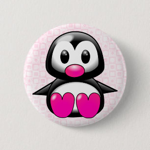Cute Pink Penguin 2 Inch Round Button