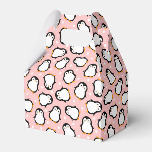 Cute pink penguin pattern favor box