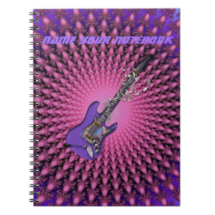 Cute Pink Personalized Guitar Music Notebook