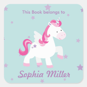 Cute Pink Personalized Magical Unicorn Sticker