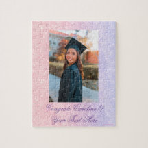 Cute Pink Personalized Name Grads Birthday Puzzle
