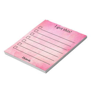 Cute Pink Personalized Your Name Notepad