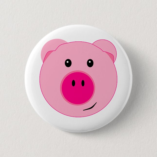 Cute Pink Pig 2 Inch Round Button (Front)