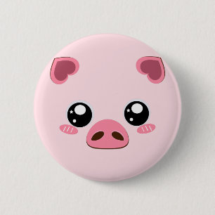 Cute pink Pig bage 2 Inch Round Button