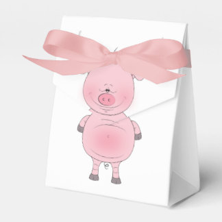 Cute Pink Pig Cartoon Favor Box