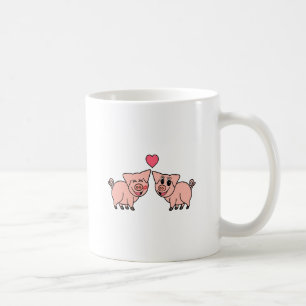 Cute Pink Pig Couple Coffee Mug