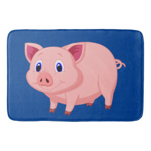 Cute Pink Pig Design Bath Mat