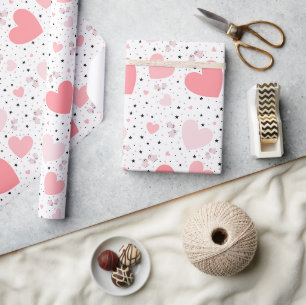 Cute pink pig for Valentine Wrapping Paper